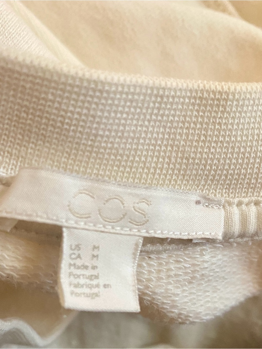COS Cream French Terry Cotton Sleeveless Top Made in Portugal Medium - Picture 10 of 10